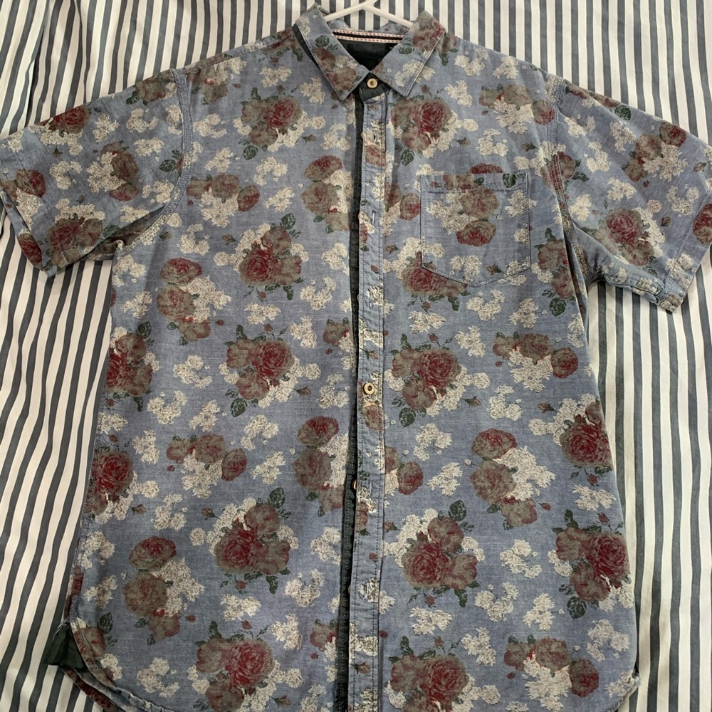 Micros floral collared shirt